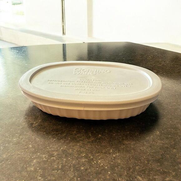 Corning Ware French White Oval 15oz 444ml Individual Casserole w/ Lid F-15-PC - Picture 1 of 4
